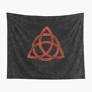 Red Charmed Sign  Triquetra  Witches Knot  Witch Symbol  Drawing for Spiritual Women Tapestry