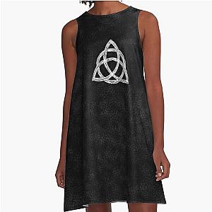 Charmed Sign  Triquetra  Witches Knot  Witch Symbol  Drawing for Spiritual Women A-Line Dress