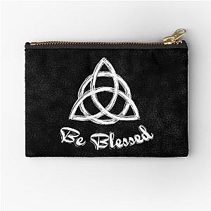 Be Blessed  Charmed Sign  Triquetra  Witches Knot Zipper Pouch