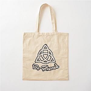 Be Blessed  Charmed Sign  Triquetra  Witches Knot Cotton Tote Bag