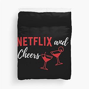 Netflix and Cheers Duvet Cover