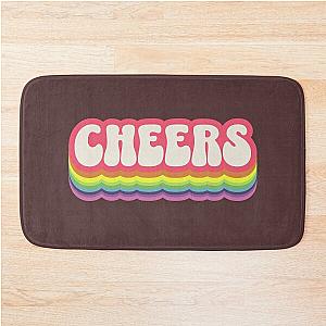 Groovy Cheers in Rainbow Colors Bath Mat