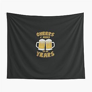 Cheers to 60 Years Happy 60th Birthday Present Tapestry