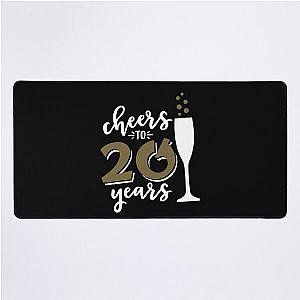 Cheers to 20 years men women Birthday Vacation Inspiration Joy Desk Mat