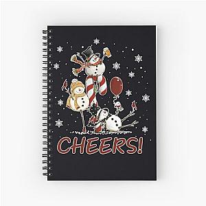 Cheers Snowman Beer, Wine Spiral Notebook