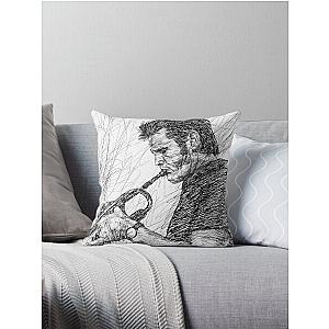 CHET BAKER ink portrait .1 Throw Pillow