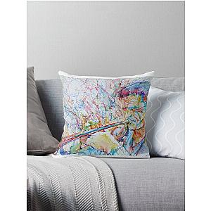 CHET BAKER watercolor and colored pens portrait Throw Pillow