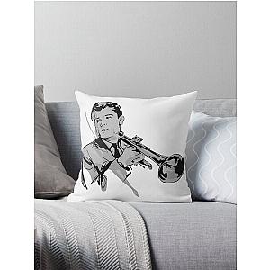 Chet Baker - jazz illustration Throw Pillow