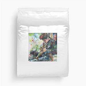 CHET BAKER watercolor portrait .1 Duvet Cover