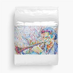 CHET BAKER watercolor and colored pens portrait Duvet Cover