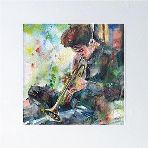 CHET BAKER watercolor portrait .1 Poster