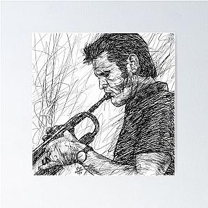 CHET BAKER ink portrait .1 Poster