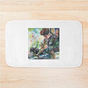 CHET BAKER watercolor portrait .1 Bath Mat