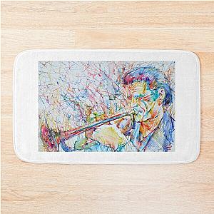 CHET BAKER watercolor and colored pens portrait Bath Mat