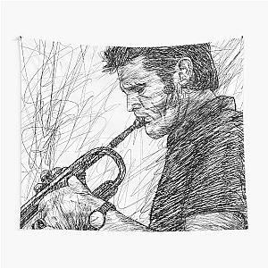 CHET BAKER ink portrait .1 Tapestry