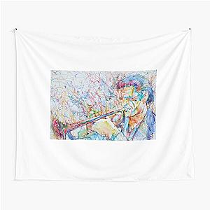 CHET BAKER watercolor and colored pens portrait Tapestry