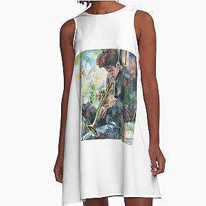 CHET BAKER watercolor portrait .1 A-Line Dress