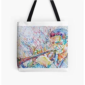 CHET BAKER watercolor and colored pens portrait All Over Print Tote Bag