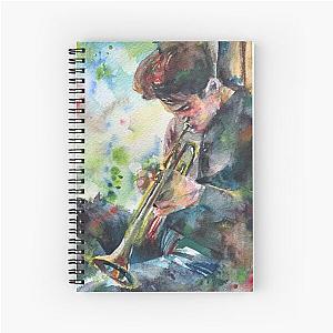 CHET BAKER watercolor portrait .1 Spiral Notebook