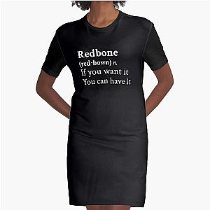 Redbone by Childish Gambino Motivational Quote Black Graphic T-Shirt Dress