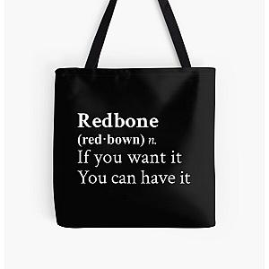 Redbone by Childish Gambino Motivational Quote Black All Over Print Tote Bag RB1211