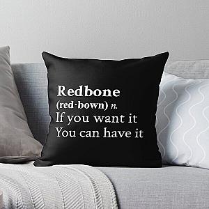 Redbone by Childish Gambino Motivational Quote Black Throw Pillow RB1211