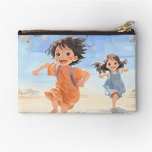 Happy Children Running on the Beach Zipper Pouch