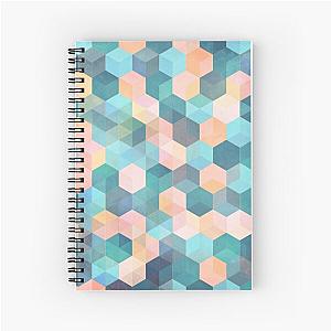 Child's Play 2 - hexagon pattern in soft blue, pink, peach & aqua Spiral Notebook