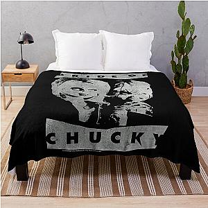 Child's Play Bride Of Chucky Faded White Portrait  Throw Blanket