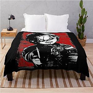 Child's Play Chucky Distressed Portrait  Throw Blanket