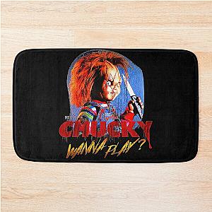 Child's Play Chucky Wanna Play Creepy Portrait  Bath Mat