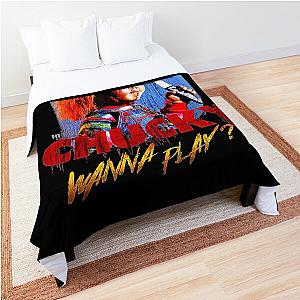 Child's Play Chucky Wanna Play Creepy Portrait  Comforter