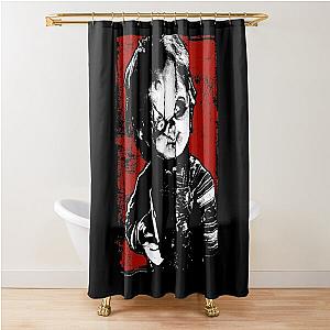 Child's Play Chucky Distressed Portrait T-Shirt Shower Curtain