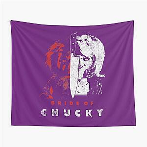 Child's Play Bride Of Chucky Split Portrait Tapestry