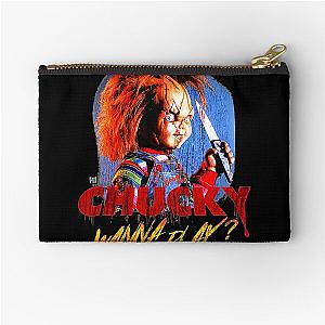 Child's Play Chucky Wanna Play Creepy Portrait  Zipper Pouch