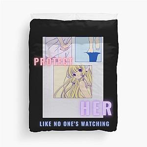 Chi Chobits PROTECT HER like noone's watching Duvet Cover