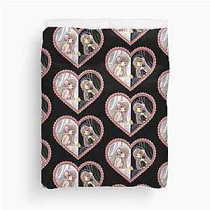 Chobits Anime Chii and Freya Lace Trim Heart Duvet Cover