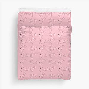 chobits the town with no people mangaanime kawaii cute pink twin bunnies  Duvet Cover