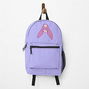 I draw Chobits at the city with a pink pastel rabbit backpack