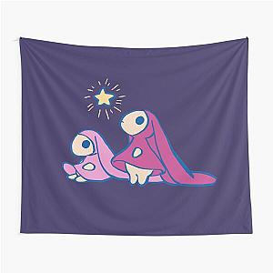 I draw Chobits Anata with stars a city Tapestry of Pink Pastel Rabbits