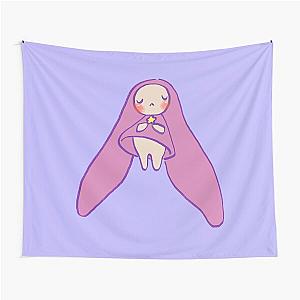 I draw Chobits atashi with star a city with no people pink pastel rabbit Tapestry