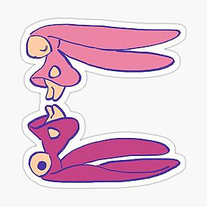 I draw Chobits anata reflection city with no people pastel pink rabbits sticker