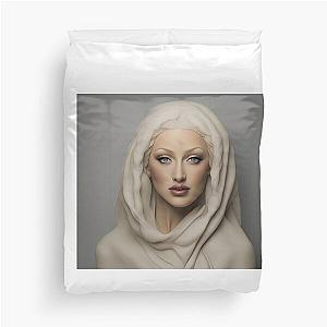 Christina Aguilera in white suit Duvet Cover