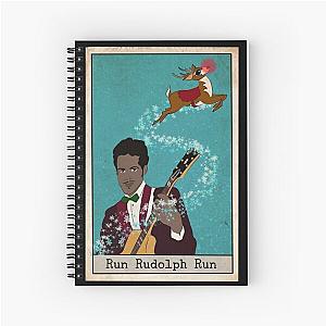 Rock n Roll Chuck Berry and Reindeer Spiral Notebook