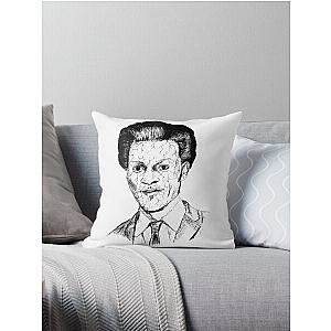 Poor Chuck Berry Black Portrait Pen Drawing Transparent Throw Pillow