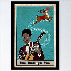 Rock n Roll Chuck Berry and Reindeer Poster