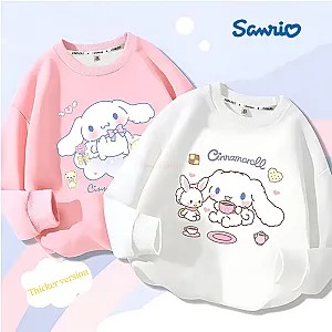 Cartoon Sanrio Cinnamoroll Pattern Girls' Sweatshirt Hoodies