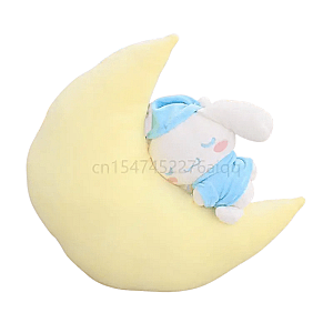 25 cm White Cinnamoroll Moon Sleeping Pillow Little Demon Plush