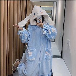 Cinnamoroll Coral Fleece Casual Hooded Homewear Pajamas Pants