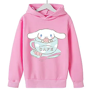 Cinnamoroll Cartoon Dog Cafe Long Sleeves Hoodies